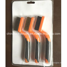 Brass/Steel/PP Wire Polishing Set Brush with Plastic Handle (YY-514)
